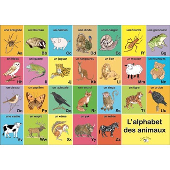 French Vocabulary Poster: L'alphabet des animaux (A3)