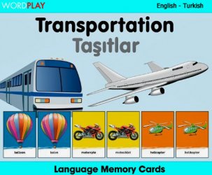 Language Memory Cards  Transport (Turkish - English)