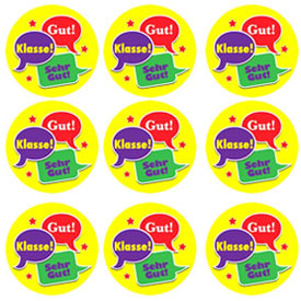 German Reward Stickers - Speech Bubbles (Pack of 125)