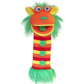 Sockette Glove Puppet - Buttons (Red / Orange/ Yellow / Green)