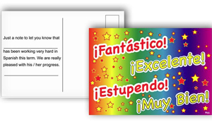 Spanish Reward Postcards - Various Praise Words (Pack of 20)