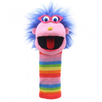 Sockette Glove Puppet - Gloria (Pink / Rainbow Stripe)