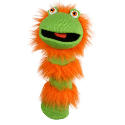 Sockette Glove Puppet - Ginger (Green / Orange)