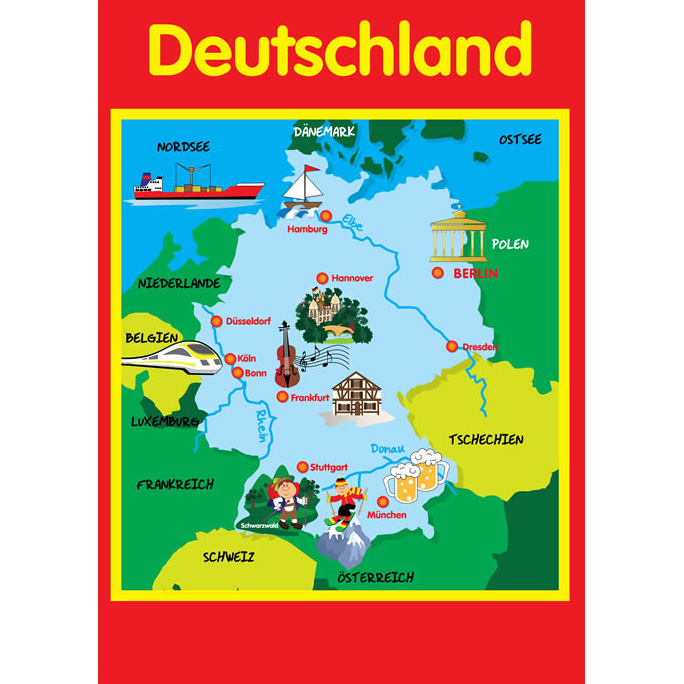 Map of Germany - A2 Poster