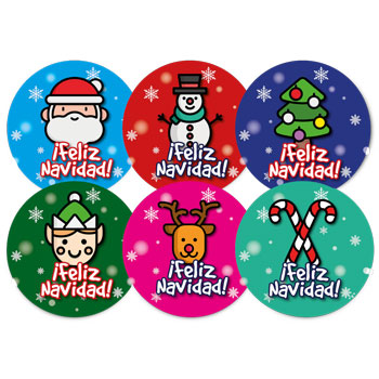 Spanish Christmas Stickers - Pack of 144