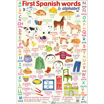 First Spanish Words & Alphabet Poster