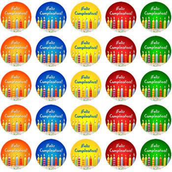 Spanish Birthday Stickers - Feliz Cumpleaos!