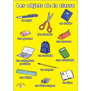 French Vocabulary Poster: Les Objets de la Classe (A3)