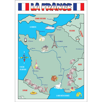 La France Map Poster (A3)