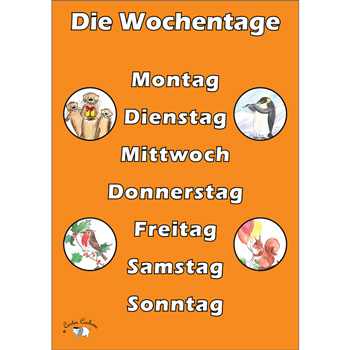 German Vocabulary Poster: Die Wochentage (A3)