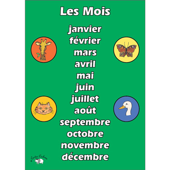 French Vocabulary Poster: Les Mois (A3)