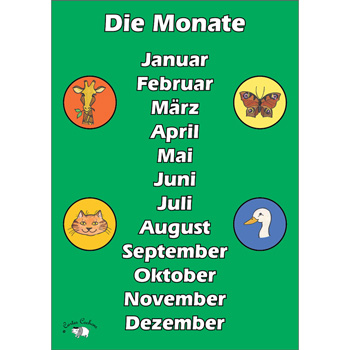 German Vocabulary Poster: Die Monate (A3)