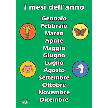 Italian Vocabulary Poster: I mesi dell'anno (A3)