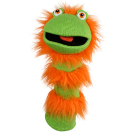 Sockette Glove Puppet - Ginger (Green / Orange)