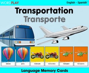 Language Memory Cards – Transport (Spanish - English)