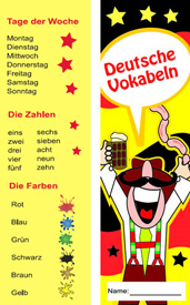 German Bookmarks - German Vocabulary (Pack of 20)