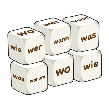 German Word Dice - Question Words (Set of 6)