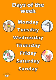 English Poster (A3) - Days of the Week