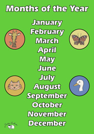 English Poster - Months of the Year - Little Linguist