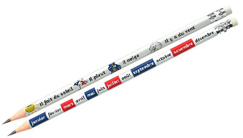 French Reward Pencils - French Months & Weather (Pack of 12)