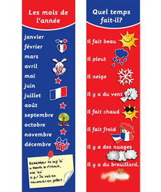 French Bookmarks - French Months & Weather (Pack of 20)