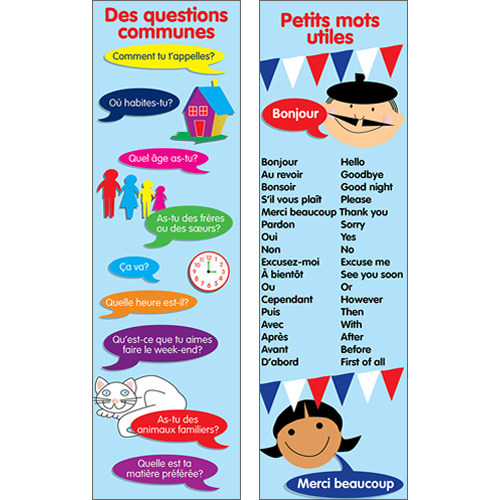 French Bookmarks - French Questions & Phrases (Pack of 20)