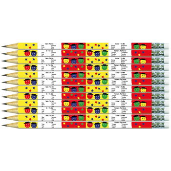 Spanish Reward Pencils - Spanish Verbs (Pack of 12)