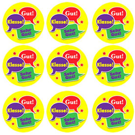 German Reward Stickers - Speech Bubbles (Pack of 125)