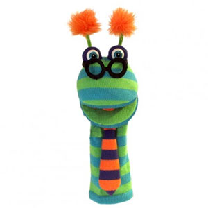 Sockette Glove Puppet - Dylan (Green / Blue)