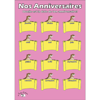 French Birthday Chart: Nos Anniversaires (A3)