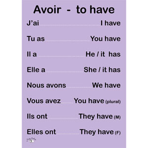 French Verb Poster (A3) - Avoir