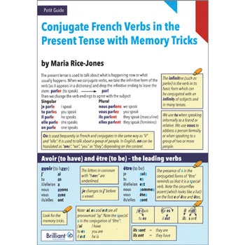 Petit Guide: Conjugate French Verbs in the Present Tense with Memory Tricks