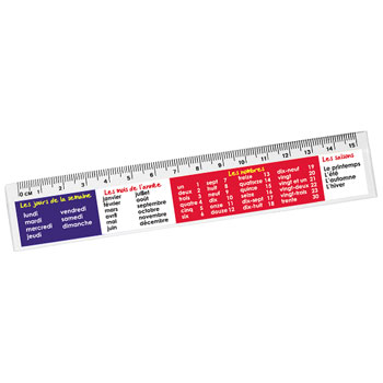 French Reward Rulers : Days, Months And Numbers - Pack of 12