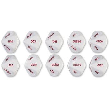 Spanish Number Dice (Set of 6)