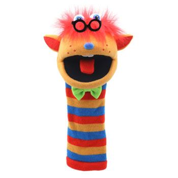 Sockette Glove Puppet - Humphrey (Orange / Blue / Red)
