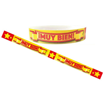 Spanish Wristbands: Muy Bien!: Red  (Pack of 30)