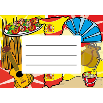 Exercise Book Labels: Spanish (Icons)