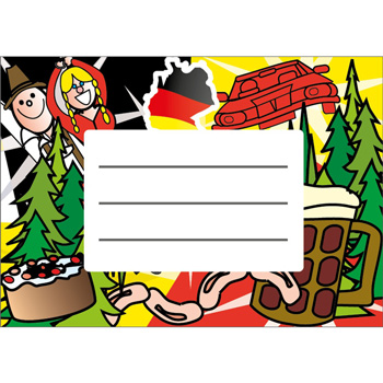 Exercise Book Labels: German (Icons)