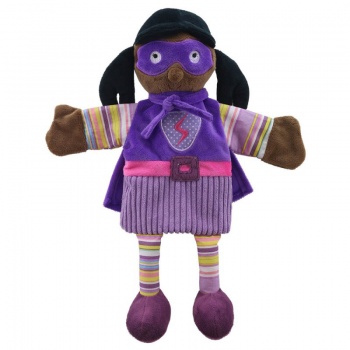 Story Telling Puppet: Superhero Girl (Dark Skin)