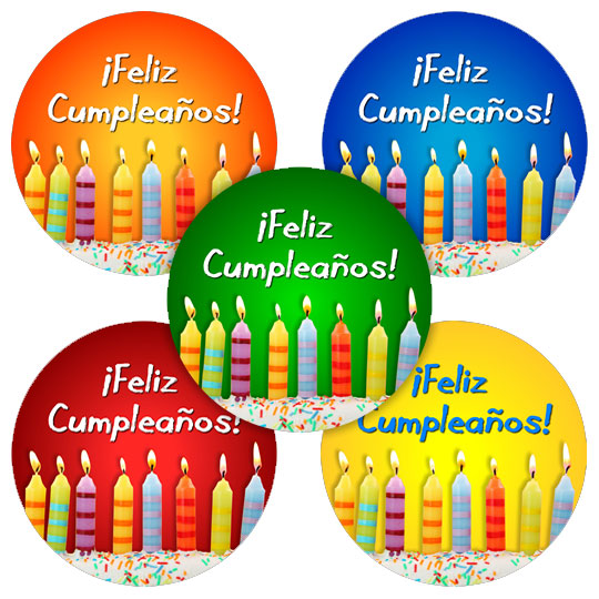 Spanish Birthday Stickers - Feliz Cumpleaos!