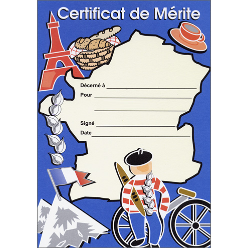 French Merit Certificates (Pack of 20) - Portrait