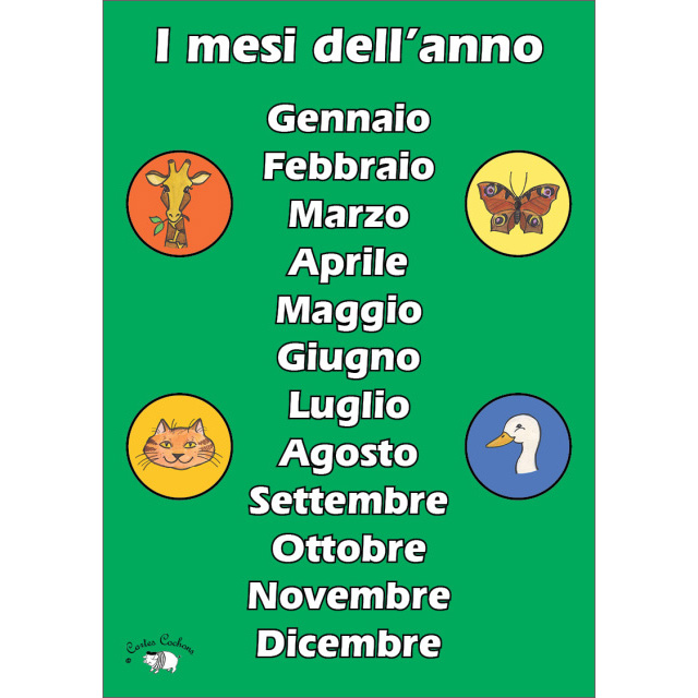 Italian Vocabulary Poster: I mesi dell'anno (A3)