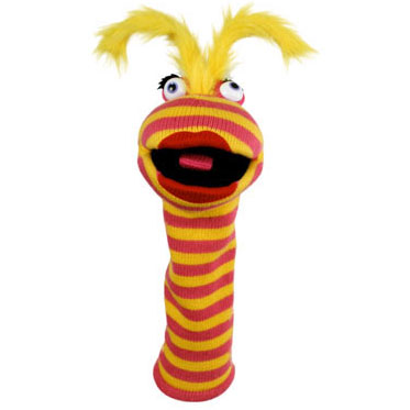 Sockette Glove Puppet - Lipstick (Yellow / Pink)