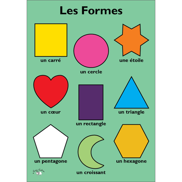 Les formes simples FRENCH basic geometric shapes printable 