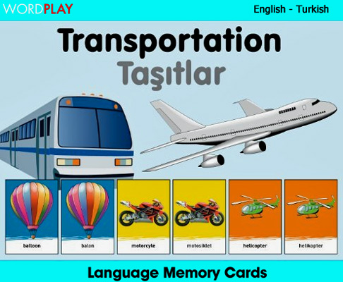 Language Memory Cards  Transport (Turkish - English)