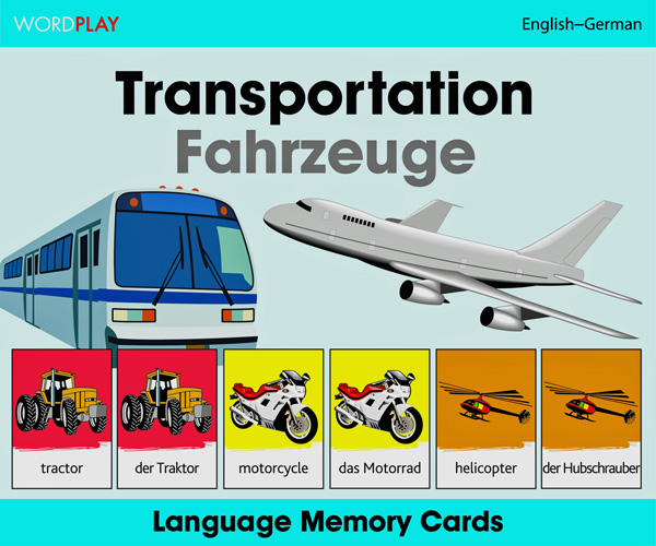 Language Memory Cards – Transport (German - English)