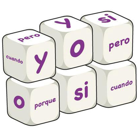 Spanish Word Dice - Conjunctions (Set of 6)