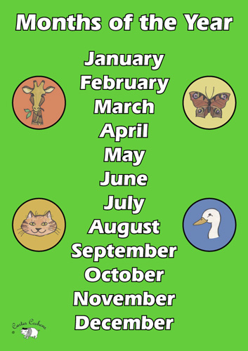 English Poster - Months of the Year - Little Linguist