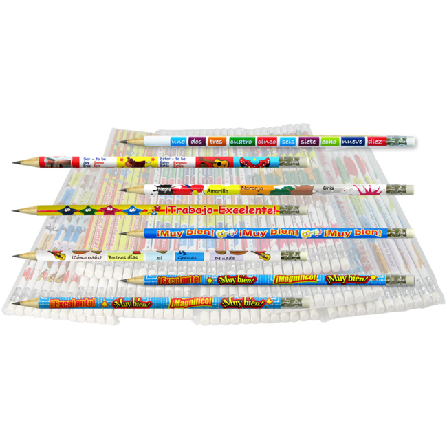 Spanish Reward Pencils - Bumper Value Pack (96 Pencils)