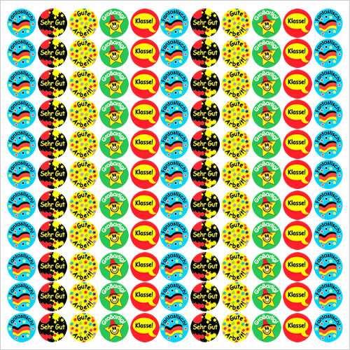 German Mini Stickers - Mixed Pack of 605